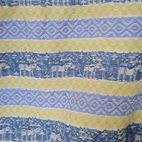 NEW XL FREE PEOPLE BLUE YELLOW CREAM NORDIC BUTTON SWEATER Apres Ski NWT - Picture 12 of 14